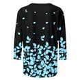 thumbnail image 5 of TSADFHJI Hauts de Sortie pour Femmes Tendance Femmes Décontracté Col Rond Manches Trois Quarts Style Ethnique Rétro T-Shirt Imprimé Décontracté m Argent, 5 of 5