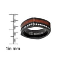 thumbnail image 3 of Metal Masters Mens Square Black Titanium Wedding Band Ring Cubic Zirconia Wood Inlay 8mm 11.5, 3 of 5