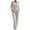 Beige, variant on Women's Trousers Suit 2025 Women's 2025 Fashion Casual Straight Leg Pants Loose V Neck Knit Set