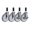 thumbnail image 2 of 4" Expandable Stem Caster Set | for 7/8" ID Tubing | Thermoplastic Rubber Wheels, 2 of 3
