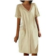 thumbnail image 2 of LOVZFMLL Robe d'Été Aguichant et Tendance à Imprimé Sans Manches à Col en V pour Femme Kaki G, 2 of 4