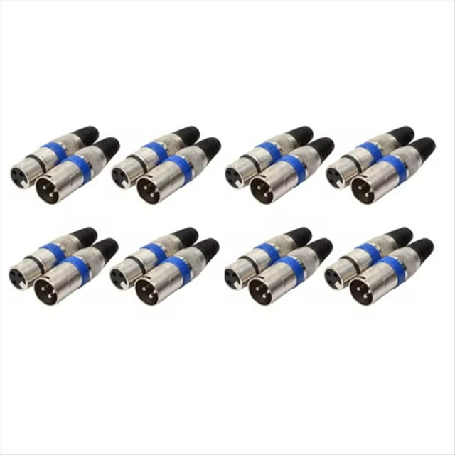 8 Pares de Conector XLR Micrófono de Audio de 3 Pines MIC XLR Macho Enchufe Hembra Adaptador Jack