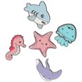thumbnail image 2 of 5 pcs Cartoon Sea Animal Lapel Pin Cute Sea Animal Brooch Pin Lovely Brooch Decorative Pin, 2 of 2