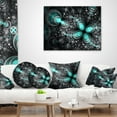 thumbnail image 3 of Designart Glittering Dark Green Fractal Flower - Floral Throw Pillow - 18x18, 3 of 4