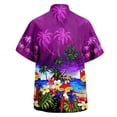 thumbnail image 2 of Camisas Para Hombre Manga Larga Camisa de manga corta con estampado de para fiesta en la playa, informal, a la moda, para primavera/verano, para hombre (Purple, L), 2 of 4