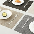 thumbnail image 3 of 4 Pcs Placemats,Heat Resistant Placemats Anti Skid Washable Durable PVC Table Mats Woven Vinyl Placemats for Kitchen Table Indoor Dining Table Mat,17.7x11.8inch, 3 of 5