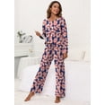 thumbnail image 5 of MINTREUS Women's Pajama Set Long Sleeve Sleepwear Ladies Soft Pjs Lounge Sets, 5 of 6