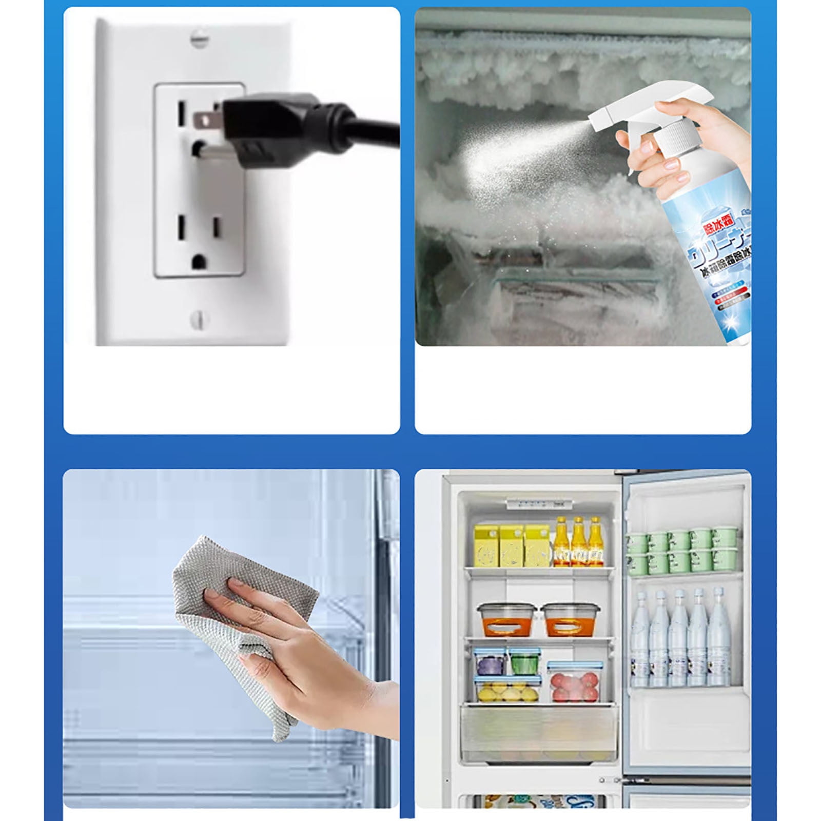500ml Freezer Defrosting Spray – Multi-purpose Deicing Spray for Freezers, Ice Makers, Windows, and Taps, Quickly Removes Ice Build-up, Keeps Appliances Efficient.