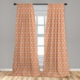 thumbnail image 5 of Ambesonne Scandinavian Curtains, Flower Like Folk Art, Pair of 28"x84", Burnt Sienna Sky Blue, 5 of 5