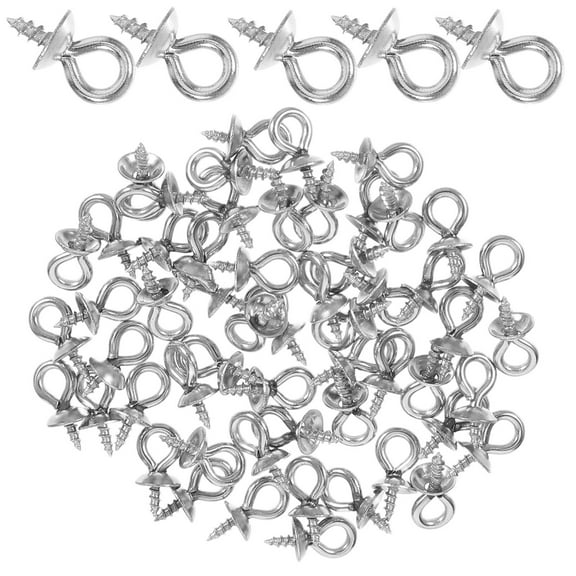 DEEPCRAFF 50pcs Eyelets Screw Silver Stainless Steel for Jewelry Making and Crafting