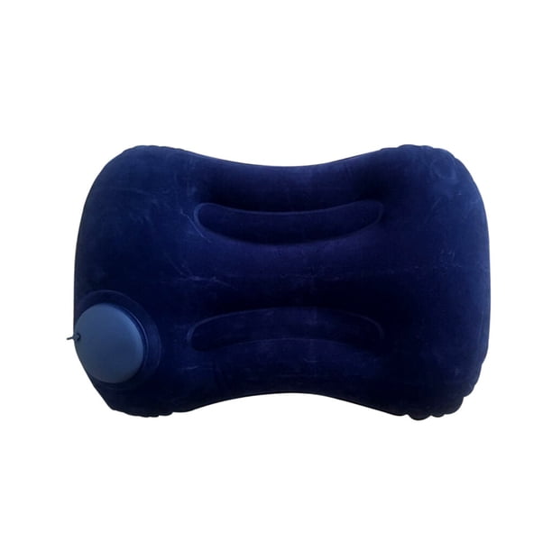 Yuarrent Almohada Inflable Cuello Espalda Cintura Resto PVC Flocado Viaje Cojín de aire portátil carpas azul marino