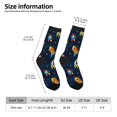 thumbnail image 2 of Gukieu Spaceships and Stars Print Contrast Color Mid-calf Socks, Sweat-wicking Athletic Socks, Unisex Clothing Accessories, 2 of 6