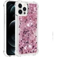 thumbnail image 3 of Compatible with iPhone 12 Pro Max Case Glitter Luxury Cute Love Liquid Quicksand Clear Soft TPU Girls Women Stylish Bumper Shockproof Protective Case for iPhone 12 Pro Max Rose Gold YB, 3 of 12