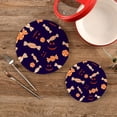 thumbnail image 2 of SKYSONIC Halloween Candy Jack Face Pot Holders Trivets, 2 Pcs Heat Resistant Trivets, Cotton Thread Weave Mats for Hot Pads Pans Pot Bowl Teapot for Kitchen Decor, 2 of 7