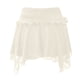 thumbnail image 1 of Falda mini de encaje con cintura baja para mujer, con volantes, plisada y fluida - Poliéster, S-L, 1 of 3