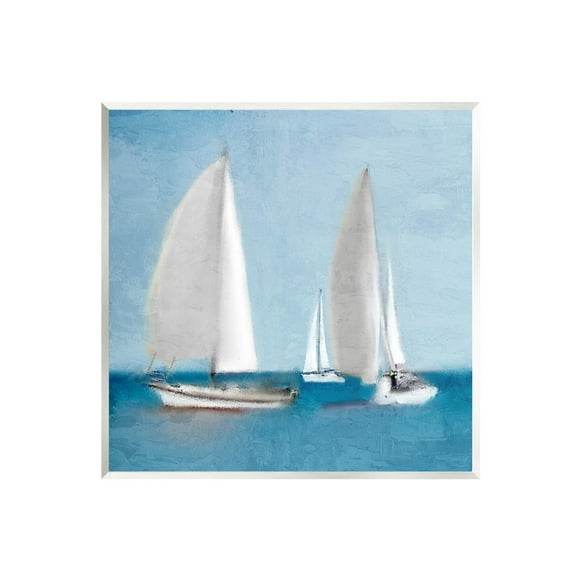 Stupell Industries Sailboats Drifting Nautical Ocean Scene Graphic Art Unframed Art Print Wall Art, Design by Kim Allen