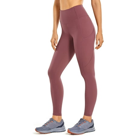 SUZH Women's Naked Feeling Workout Leggings 25 Inches - High Waisted
