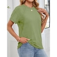 thumbnail image 3 of XuJwPNcy Womens Ribbed Knit Tops Short Sleeve Crew Neck Shirts Slim Fit Shirt Summer Casual Lightweight Sweaters Basic Tees, 3 of 6