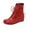 Red, variant on Women's Fashionable Casual Versatile Cool And Stylish Winter Round Toe Lace-Up Fashion Flat Ankle Boots Red 6
