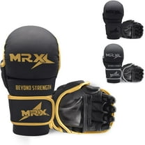 MRX MMA Grappling Gloves 7 OZ Boxing Punching Glove Mitts Black Golden S/M