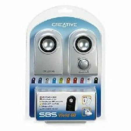 Creative 2.0 Speaker System, 6 W RMS, Silver