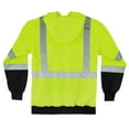 thumbnail image 2 of Ergodyne GloWearÂ® 8372 Class 3 Zip-Up Hi-Vis Hooded Sweatshirt - Black Front, Lime, XL, 2 of 2