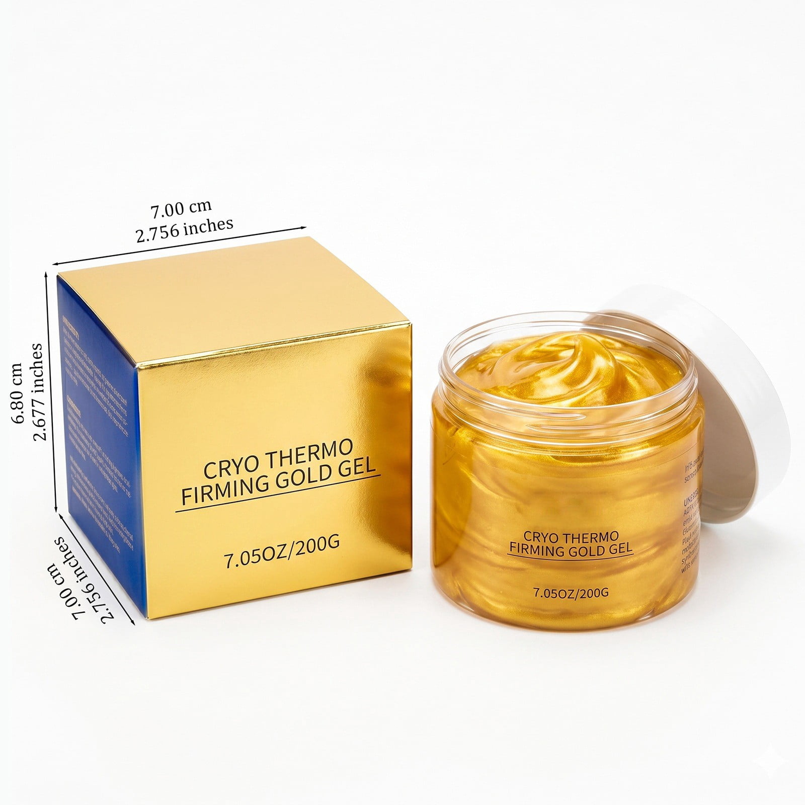 15-Day Fast-Acting Cellulite Cream, Cryo Thermo Firming Gold Massage Gel for Body Contouring, Tightening Sculpting Cream for Belly Thigh Butt Arm, Unisex Skin Firming Treatment for Home Use - 200g