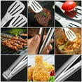 thumbnail image 3 of CNKOO 2Pcs Kitchen Stainless Steel Anti-Scald Bread Steak Clip - Porous Foldable Stainless Steel Portable Cookware Rack Bread for Traveling Outdoor Party Room Cooker BBQ, 3 of 5