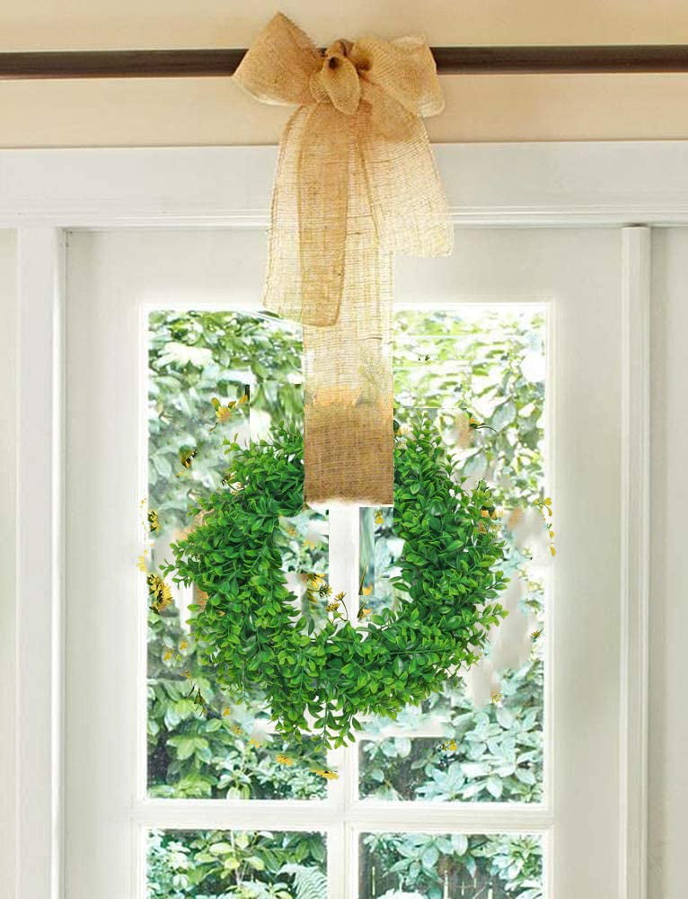 18 inch round lavender wreath garland for indoor outdoor front door party decor 