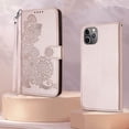 thumbnail image 6 of for iPhone 11 Pro Max Wallet Case,11 Pro Max Phone Case Card Holder Floral Leather Kickstand Flip Cases,Wrist Strap, Closure,Shockproof Protective Cute Cover (Rose Gold), 6 of 13