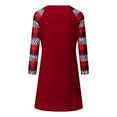 thumbnail image 6 of BLTIBY Christmas Sweatshirt Dress for Women 2024 Xmas Print Winter Fall Round Neck Soft Casual Long Sleeve Fashion Pullover Dresses Outfit with Pockets Trendy Red 3 XXL, 6 of 8