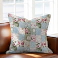 thumbnail image 3 of Pillow Covers 16x16 Inch, Green Blue Pink Botanical Linen Pillowcase with Invisible Zipper, Spring Floral Vintage Decorative Throw Pillow Covers Cushion Case for Couch Sofa Bed Living Room, 3 of 9