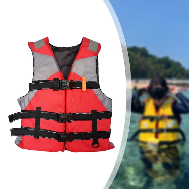 Chaleco Salvavidas Con Correas Ajustables Para Adultos, Ideal Para Kayak, Canotaje, Navegación, XXL, Rojo