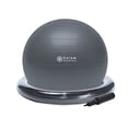 thumbnail image 1 of Gaiam Essentials Balance Ball &amp; Base Kit, 65cm Yoga Ball Chair, Exercise Ball with Inflatable Ring Base for Home or Office Desk, Includes Air Pump - Grey, 1 of 7