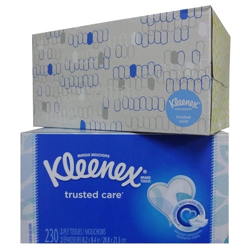 Kleenex Tissues 230 Count, 460 Facial Tissues Total, 2-ply, Pack of 2