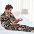 thumbnail image 6 of Lsque Rose Flowers Pattern Long Sleeve Pajama Set for Men - Soft 2-Piece Sleepwear and Loungewear Set with Pockets, Comfy Nightwear-X-Large, 6 of 7