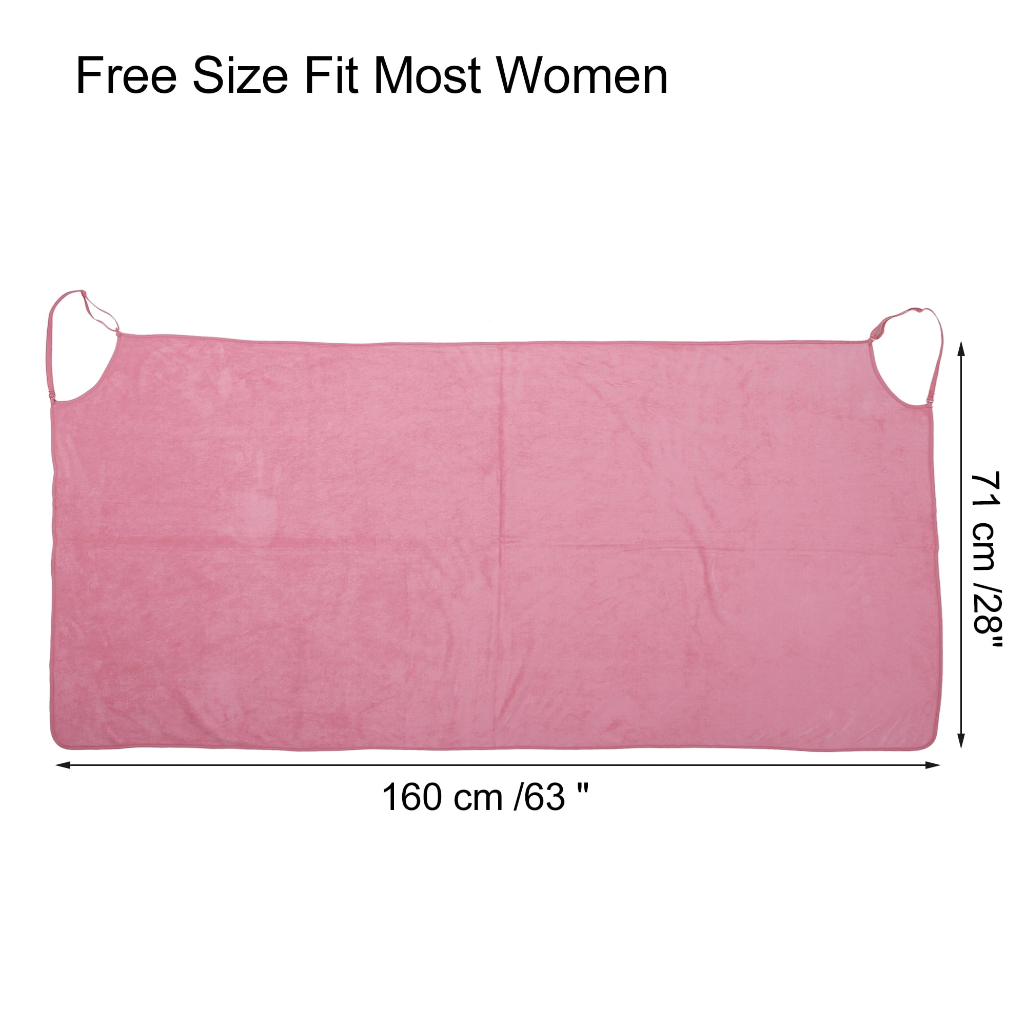 Unique Bargains Shower Wrap Towel Robe Adjustable Shoulder Strap 1Pc Pink