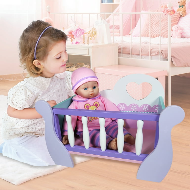 Lissi Wooden Baby Doll Cradle Walmart