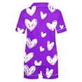 thumbnail image 4 of cfhntfmh Women's Pajamas Set Heart Print Button down Short Sleeve Shirt with Shorts Sleepwear Pjs Set Loungewear, 4 of 5