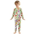 thumbnail image 6 of FORMRS Long Sleeve Top and Pants Pajama Set for Niños 2-Piece Sleepwear, Sizes 18M-8Y, Vegetables Pattern, 6 of 6