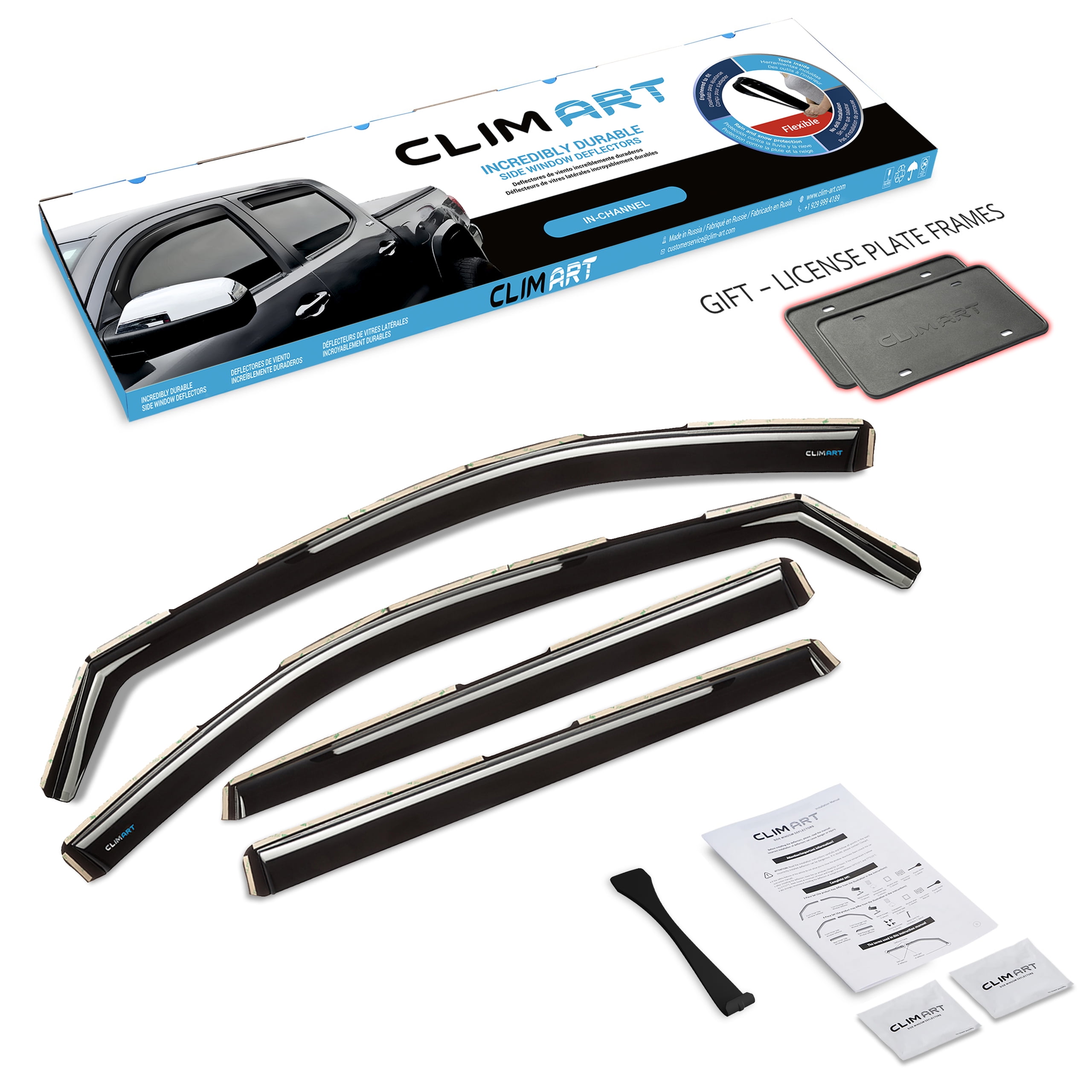 CLIM ART in-Channel Incredibly Durable Rain Guards for Nissan Rogue 2014-2020 SUV, Original Window Deflectors, Vent Deflector, Vent Window Visors, Dark Smoke Car Accessories, 4 pcs - 614156