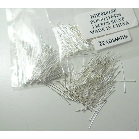 - 400 Head Pins 020dia X 1 Inch Silver Plated Thin 24 Gauge Wire
