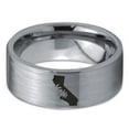 thumbnail image 2 of Tungsten California The Golden State Palm Trees Band Ring 8mm Men Women Comfort Fit Gray Flat Cut Brushed Polished, 2 of 4