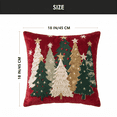 thumbnail image 4 of Sm:)e Red Green Tree Snowflakes Christmas Throw Pillow Covers 18x18 Inch, Soft Plush Faux Fur 3D Embroidered Decorative Cushion Covers for Sofa Home Decor, 4 of 8