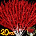 thumbnail image 2 of Venta al por mayor de tallos de bayas rojas artificiales, simulación de ramas de bayas de acebo de Navidad, corona de bricolaje, árbol de Navidad, fiesta, decoración de mesa para el hogar, 2 of 5