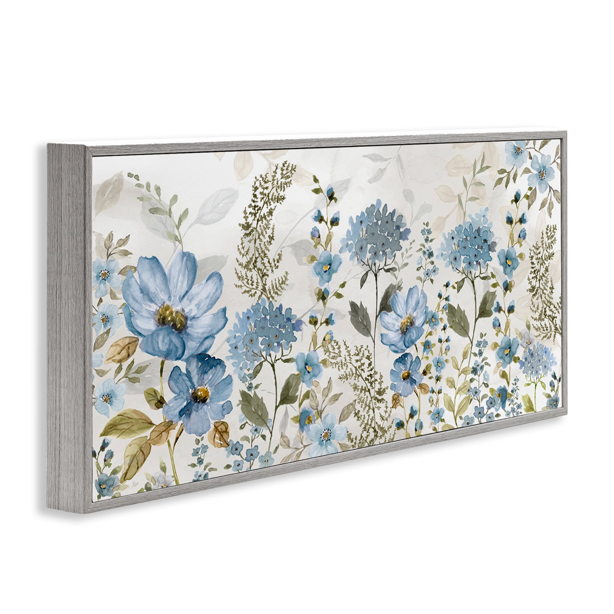 Stupell Industries Subdued Meadow Foliage Gray Framed Giclee Art, design by Nan
