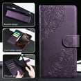 thumbnail image 5 of for iPhone 14 Wallet Case with Credit Card Holder, Flower Pattern Flip PU Leather Stand Shockproof Protective Phone Cover for iPhone 14 Magnetic Clasp Purse Case, Darkpurple, 5 of 11