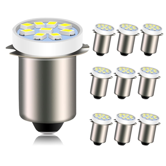 Ruiandsion 10-Pack P13.5S Miniature Flashlights LED Light Bulbs, 3V 300LM 0.45W 6000K Daylight White,Replacement for Headlamps