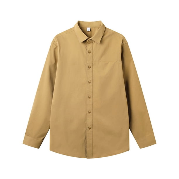 pstuiky mangas largas para hombre, Camisa de manga larga con solapa y manga larga para hombre, color liso y ligero salir tops xl