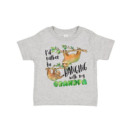 

Inktastic Id Rather Be Hanging with My Grandpa- Cute Sloths Boys or Girls Toddler T-Shirt